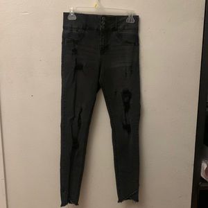 No boundaries high rise sculpting distressed skinny jeans